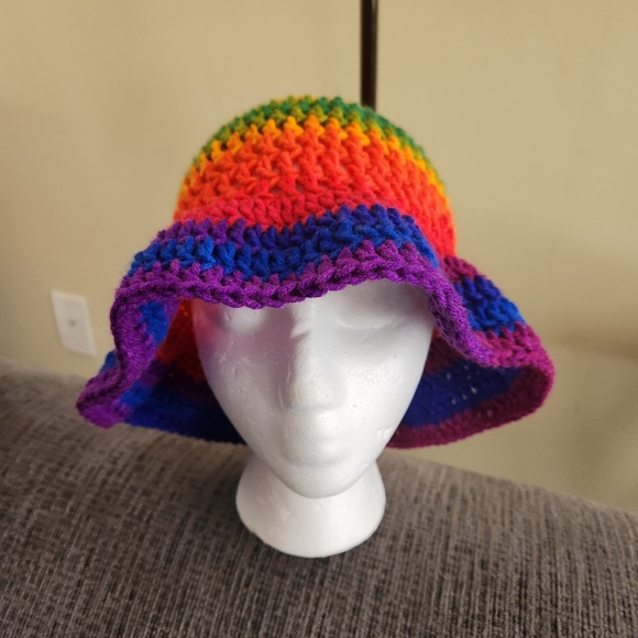 Skittles Crochet Bucket Hat - Picture 1 of 2